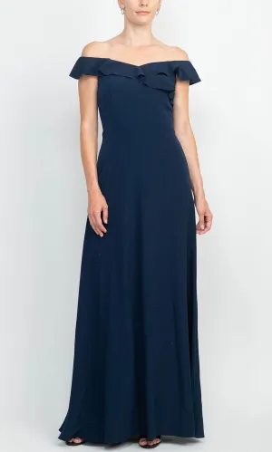 Adrianna Papell AP1E208290 - Draped Off Shoulder Evening Dress