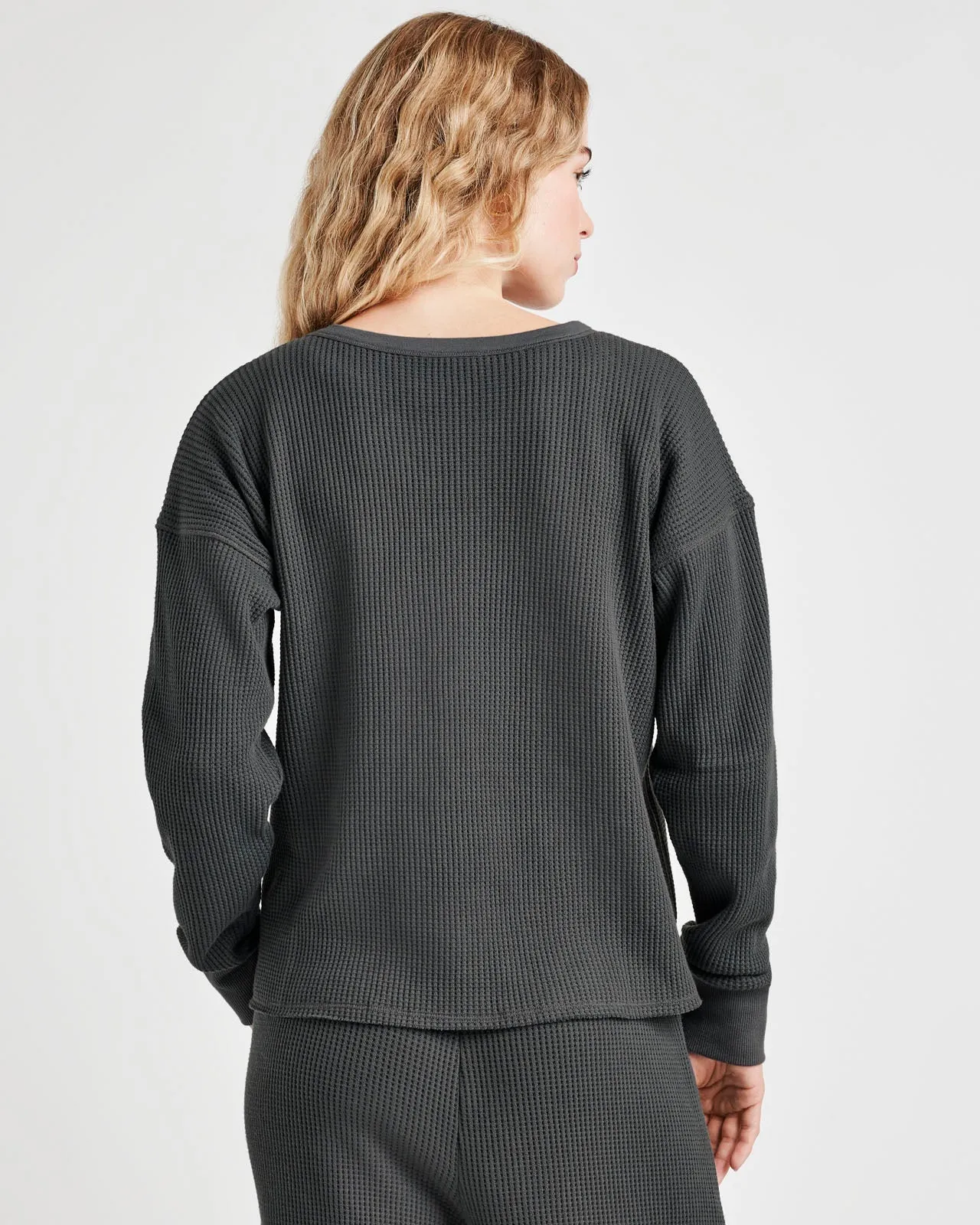 Alina Waffle Crop Sweatshirt