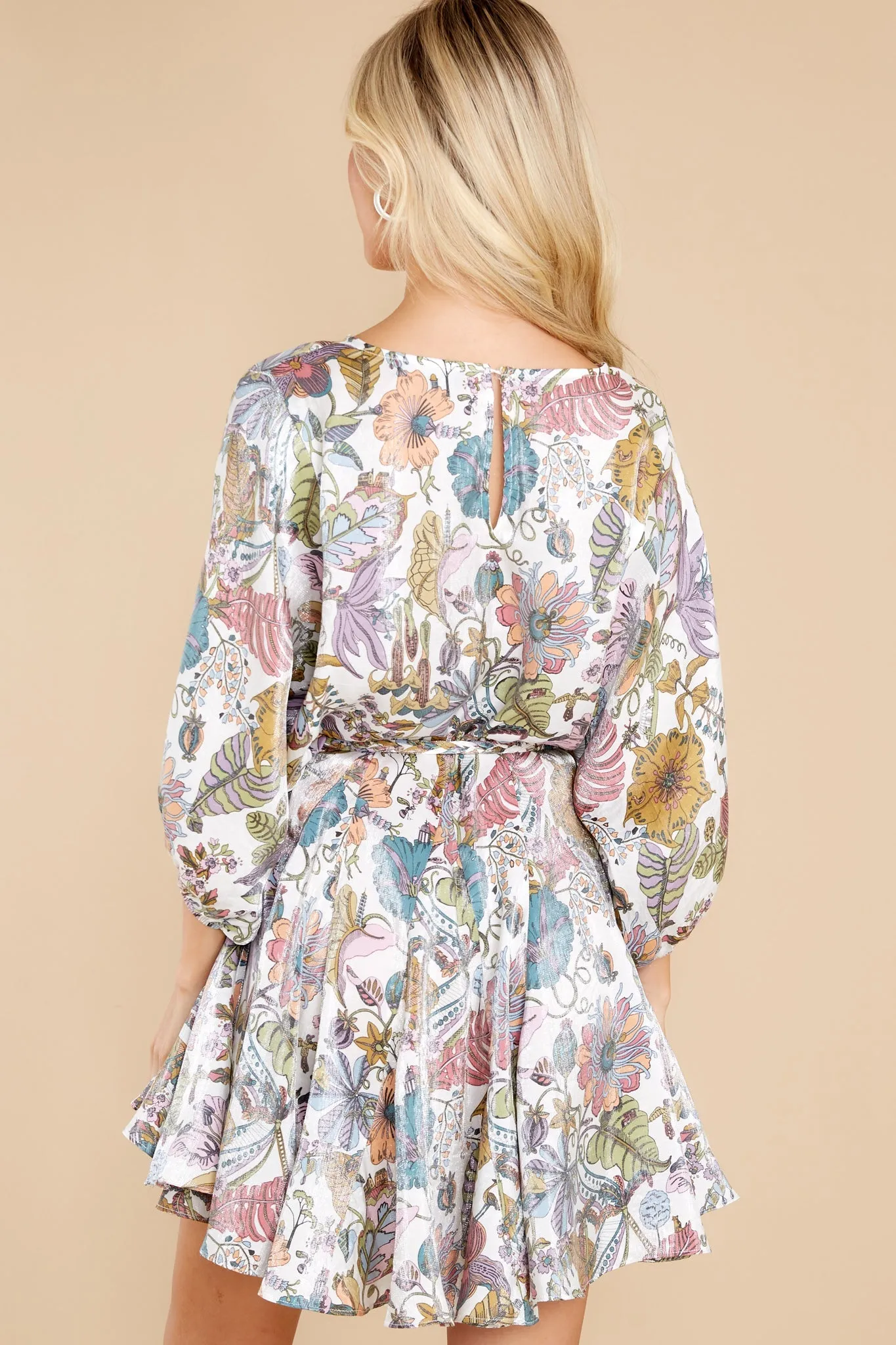 Begin Again Ivory Multi Floral Print Dress