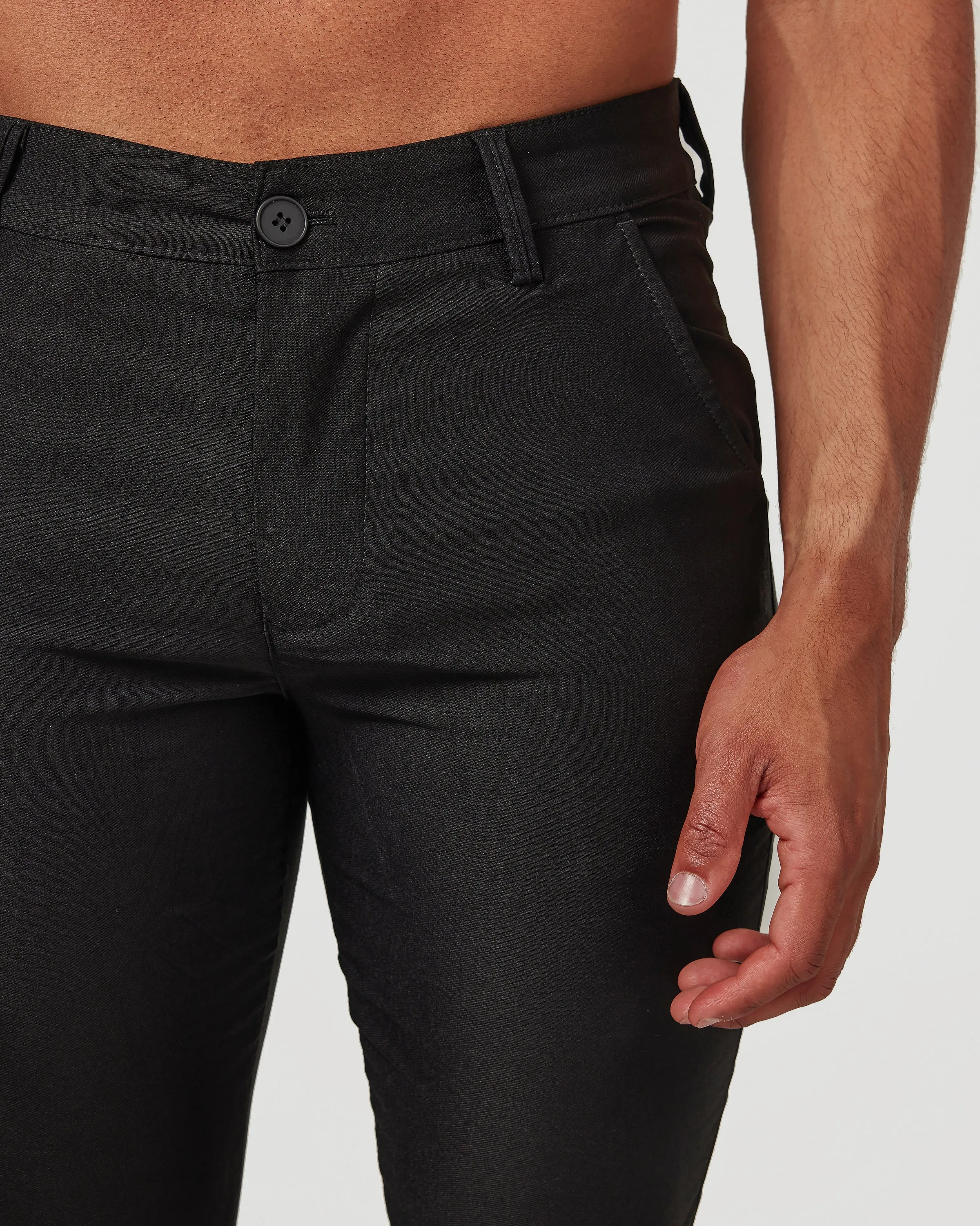 Black Stretch Chino Pants