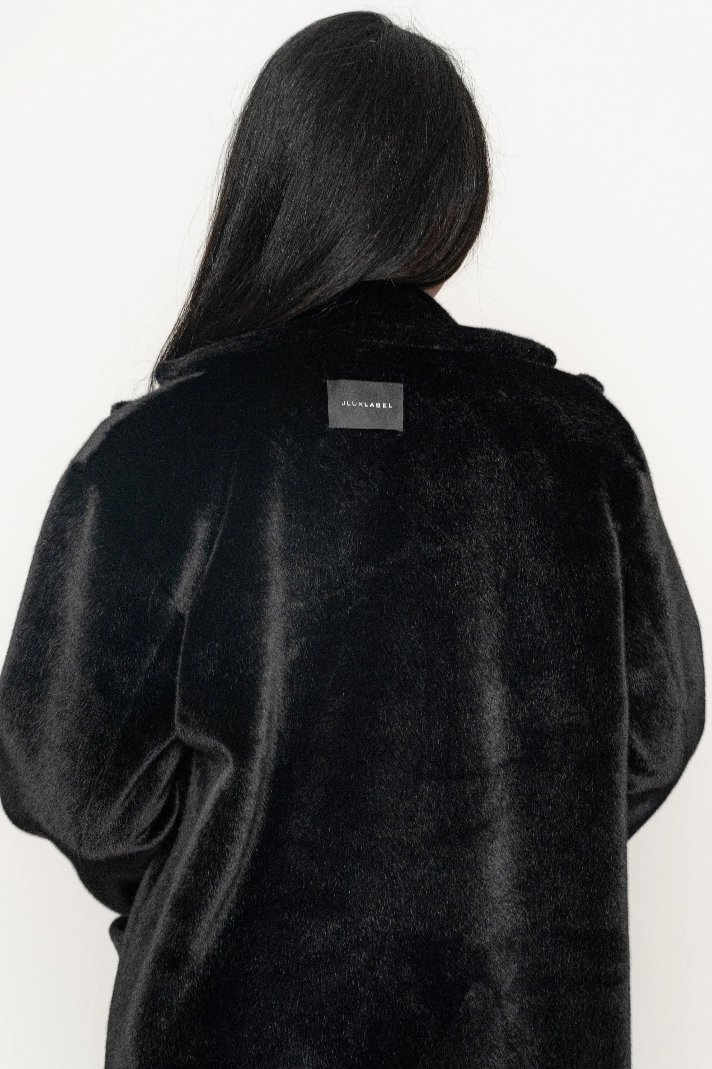 Black Thelma Reversible Suede Coat