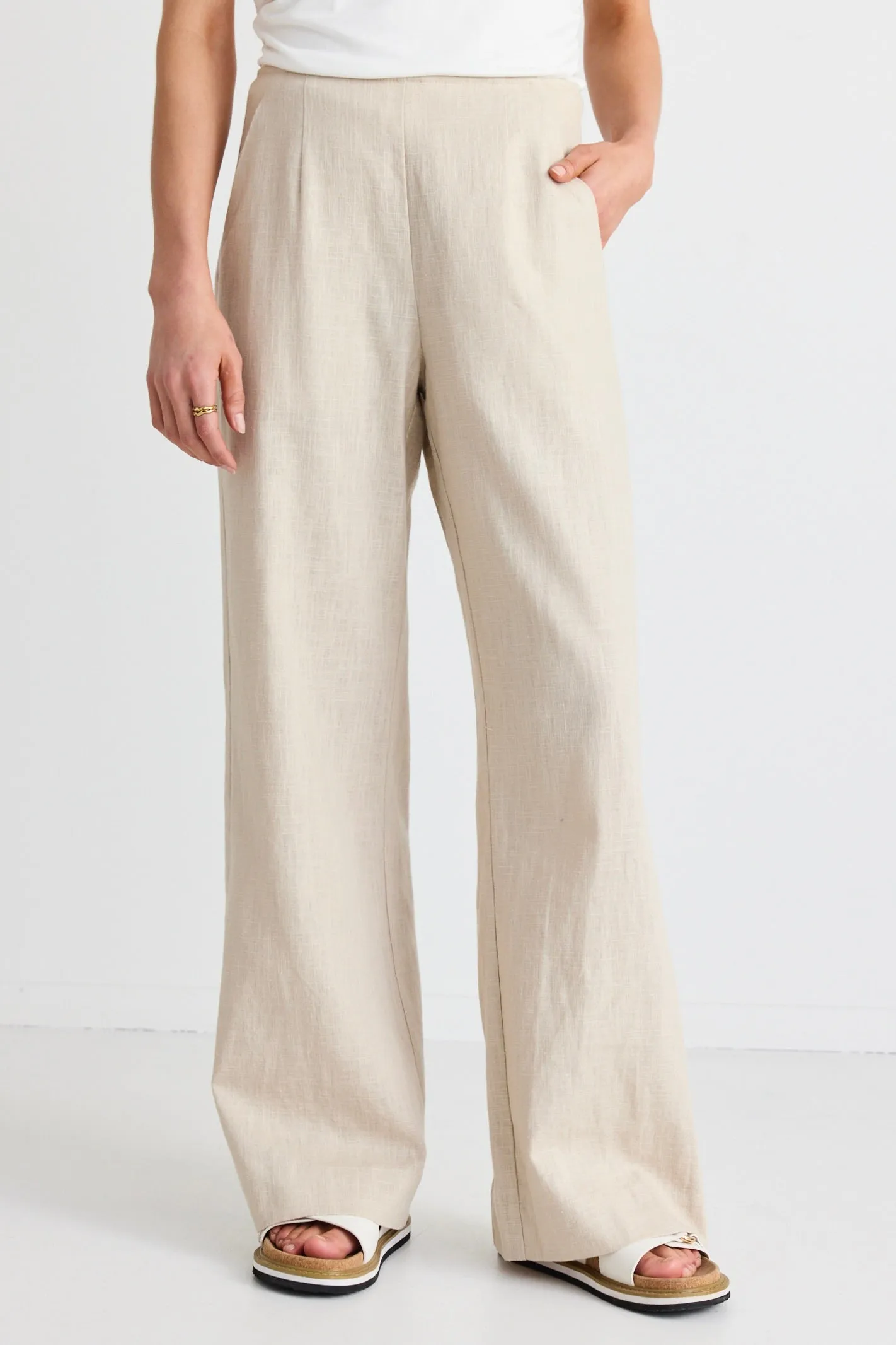 Boardwalk Natural Ramie Extended Waist Pants