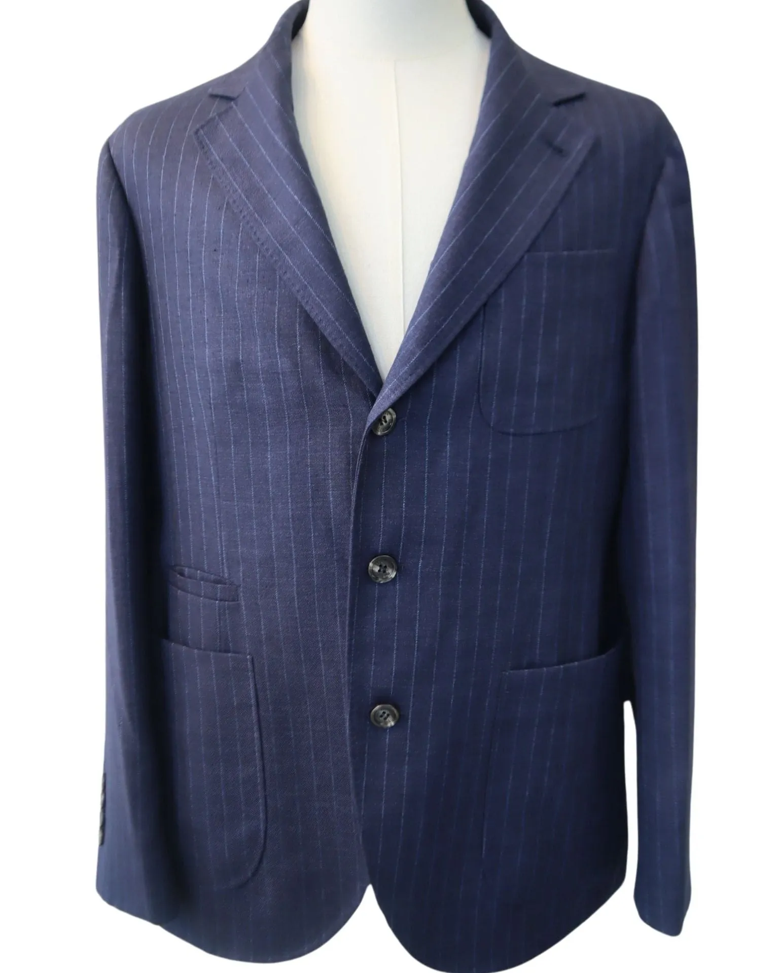 Brunello Cucinelli New Mens 100% Linen Blazer Jacket In Spago / Blue