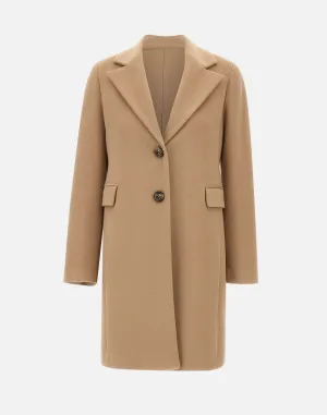 Camel Viscose Blend Cloth Coat