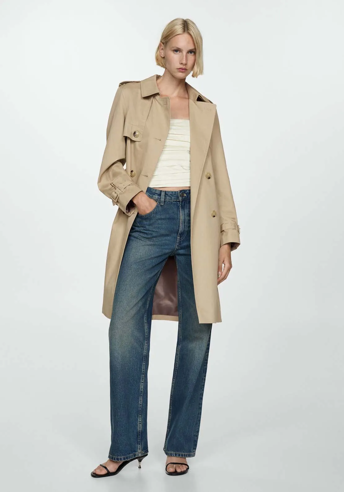 Classic trench coat with belt - Light Beige