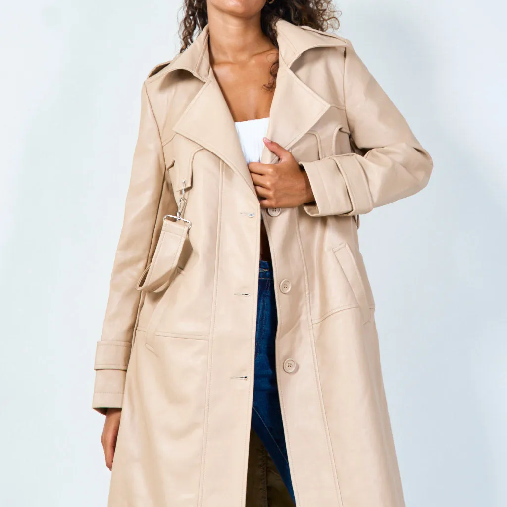 Classic trench coat with detachable straps wholesale