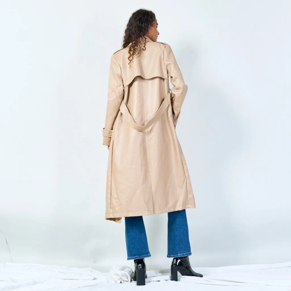 Classic trench coat with detachable straps wholesale