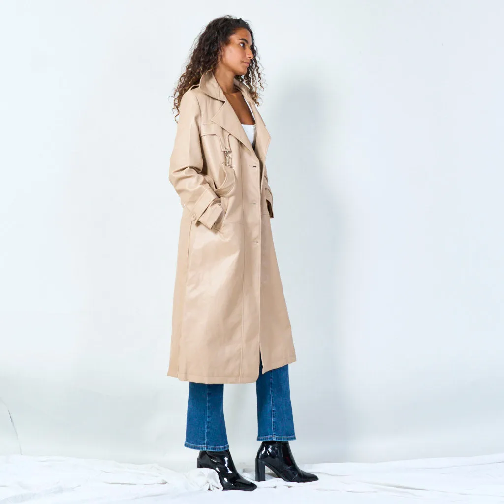 Classic trench coat with detachable straps wholesale