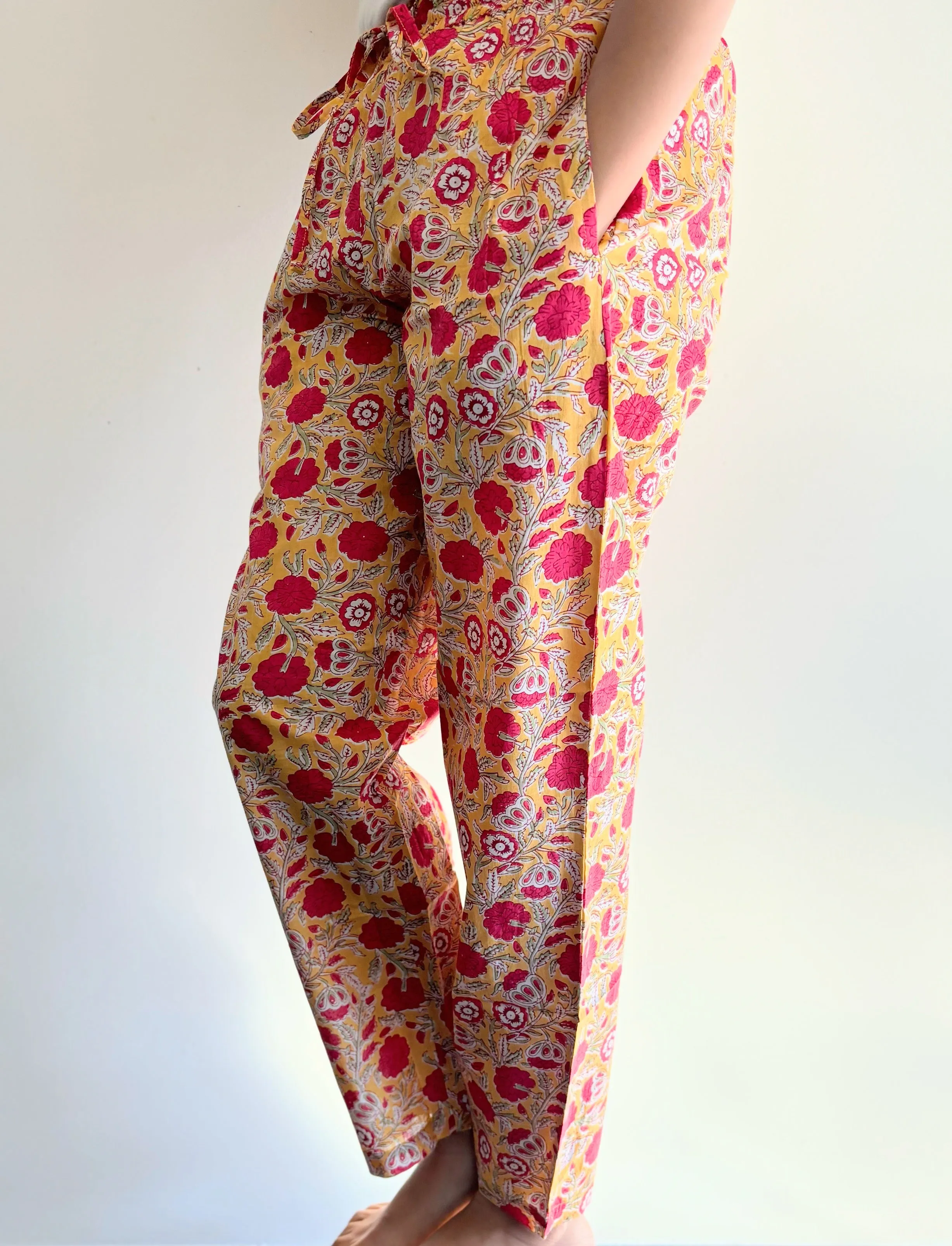 Cotton Pajama Pants Women - Sunshine Blush