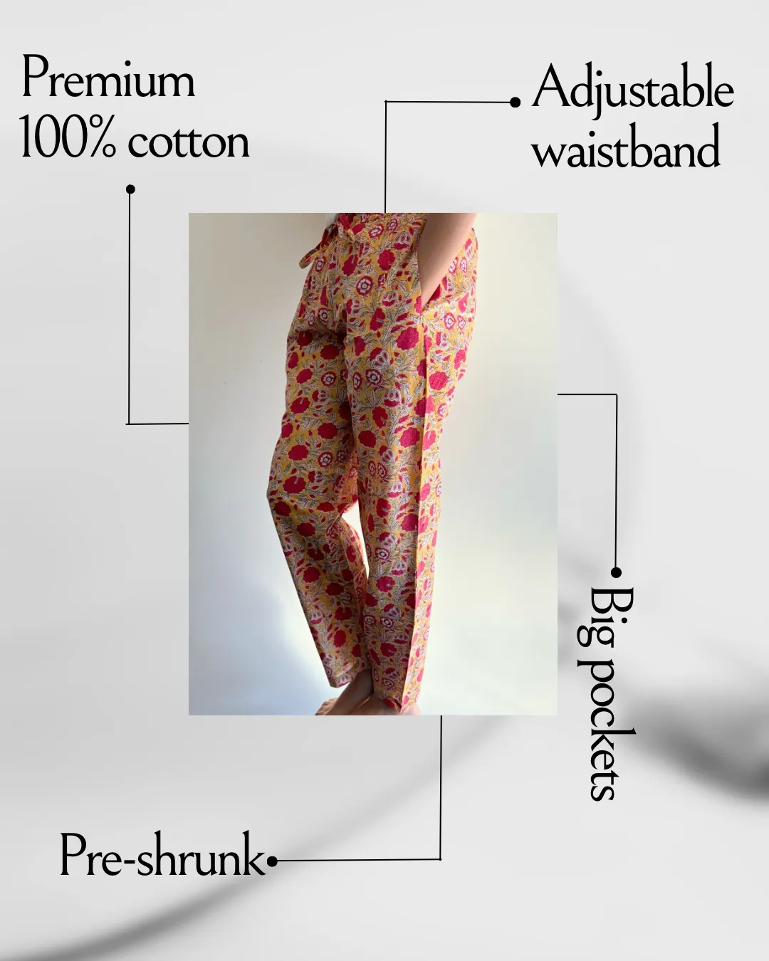 Cotton Pajama Pants Women - Sunshine Blush