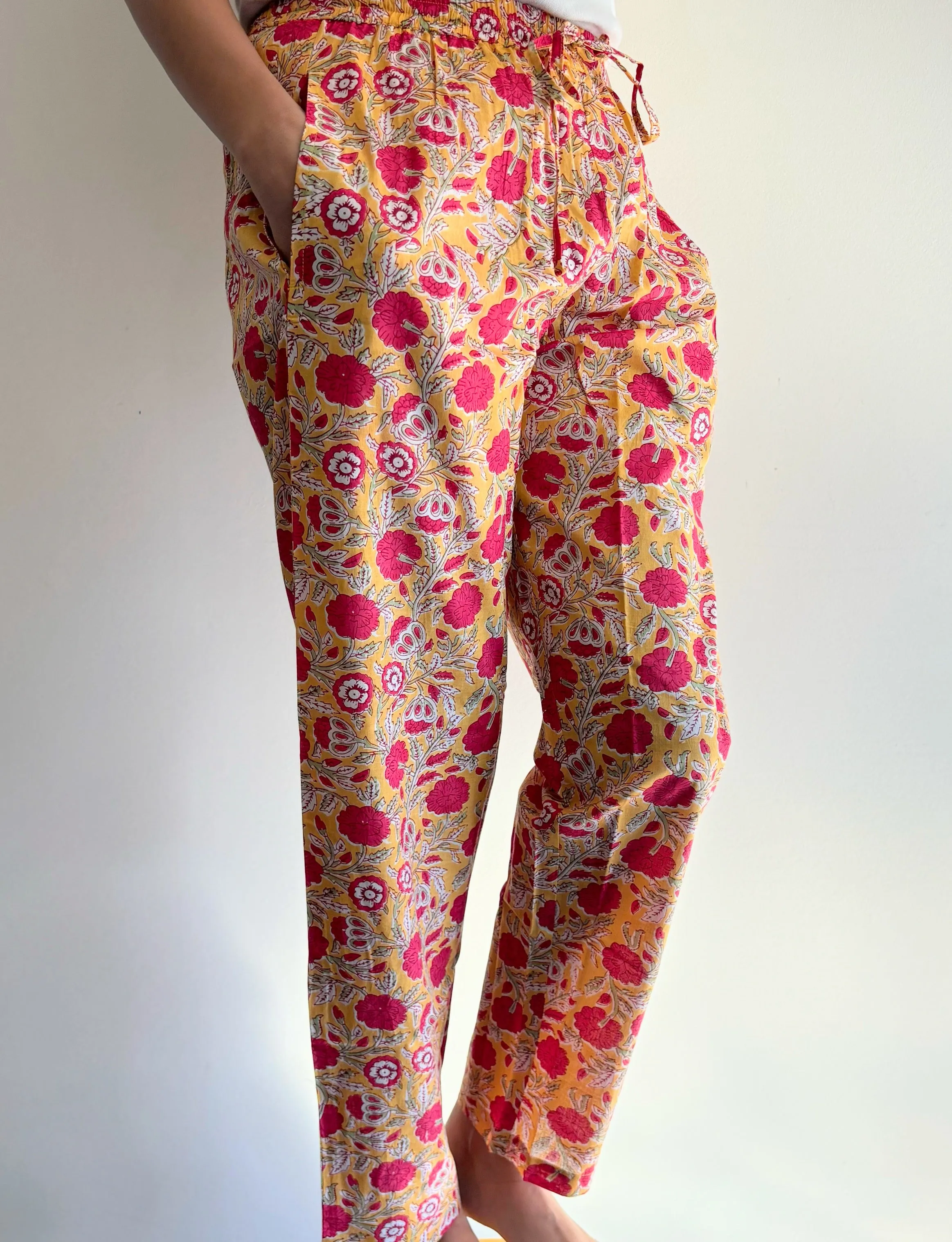 Cotton Pajama Pants Women - Sunshine Blush