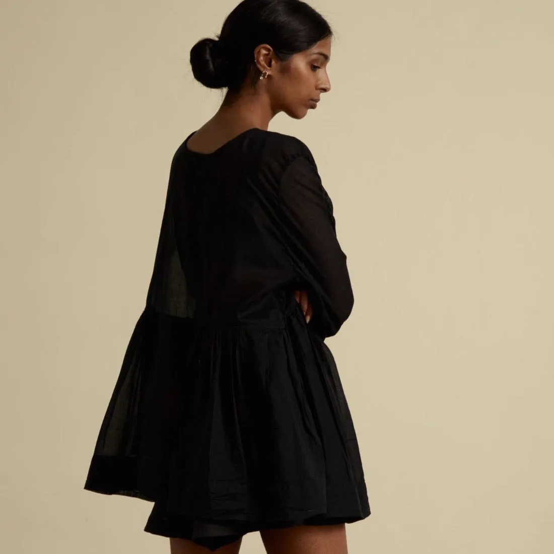 COTTON SOMERLUS DRESS IN NOIR