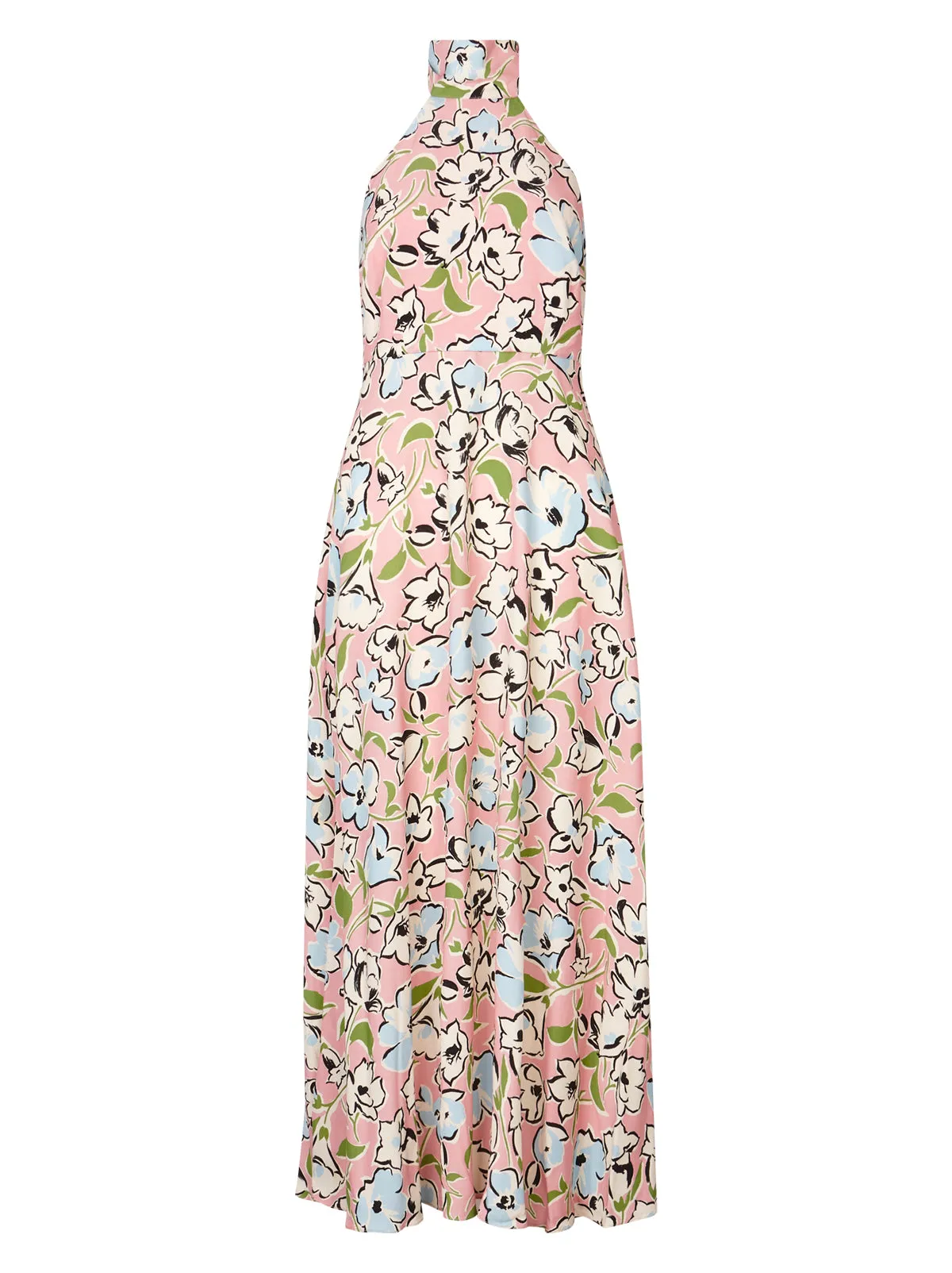 Dakota Pink Floral Print Halterneck Maxi Dress