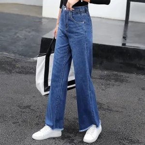 Denim Long Trousers High Waist Jeans