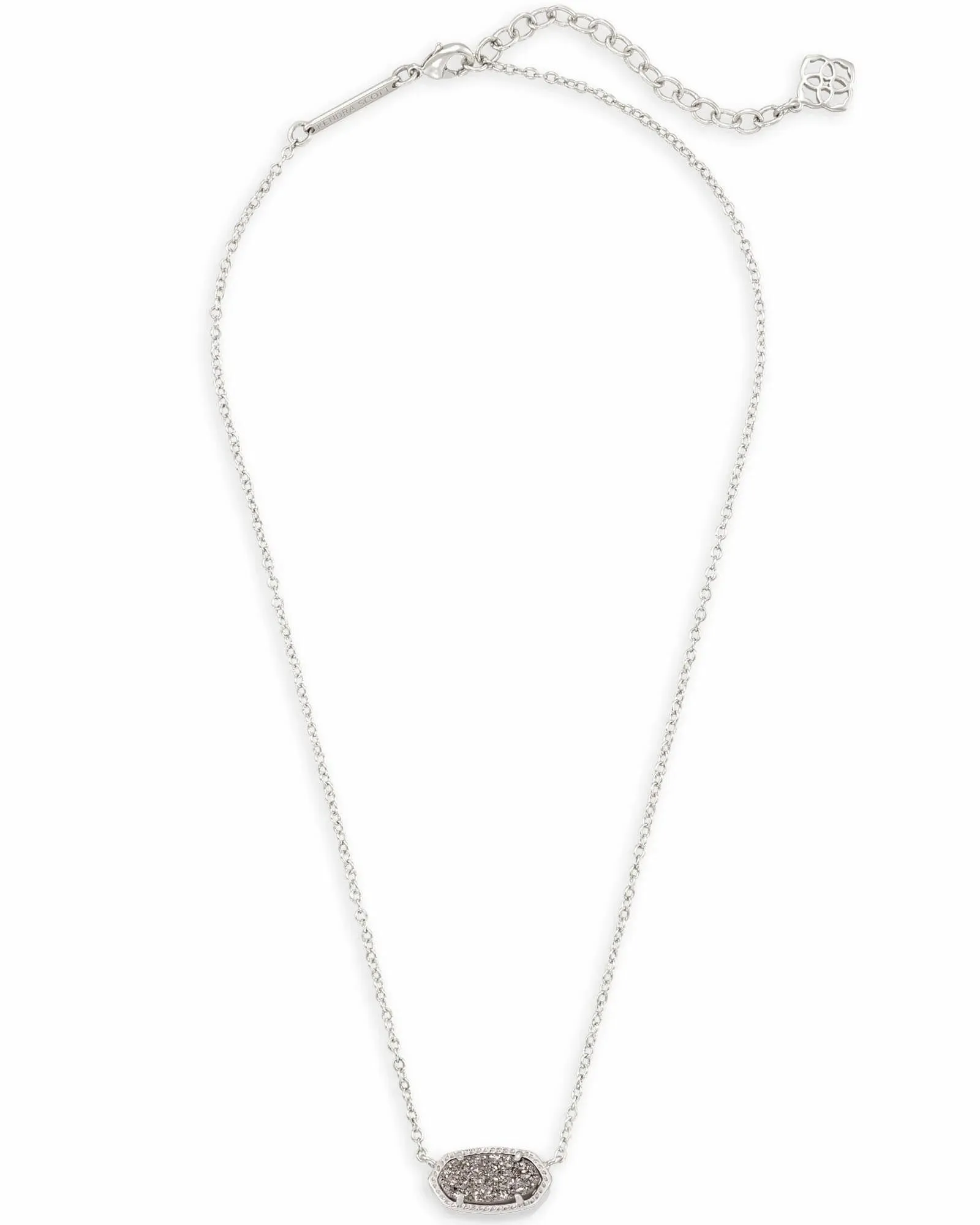 Elisa Platinum Drusy Silver Necklace