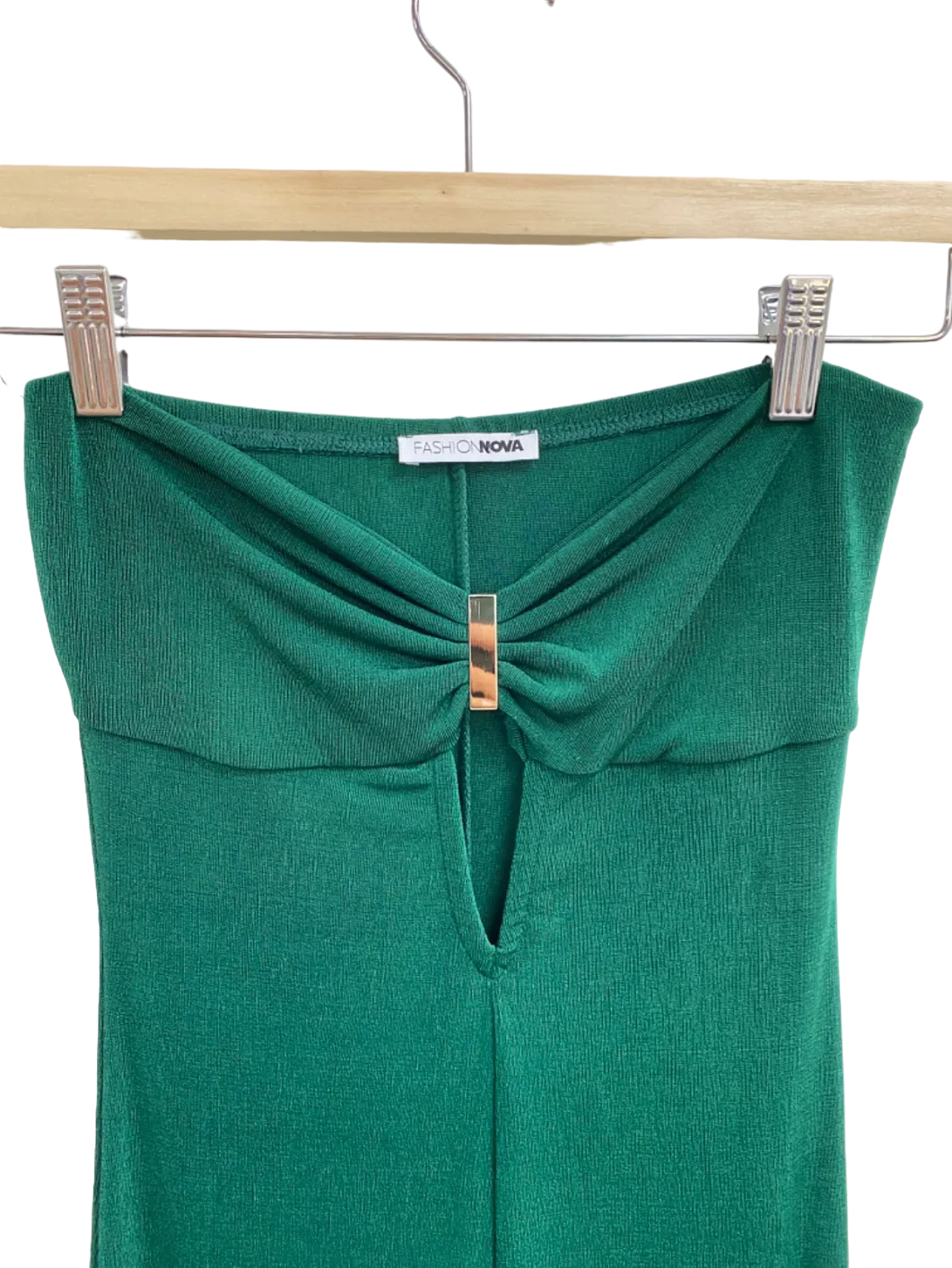 Fashion Nova Green Knot Front Flared Trousers UK 8