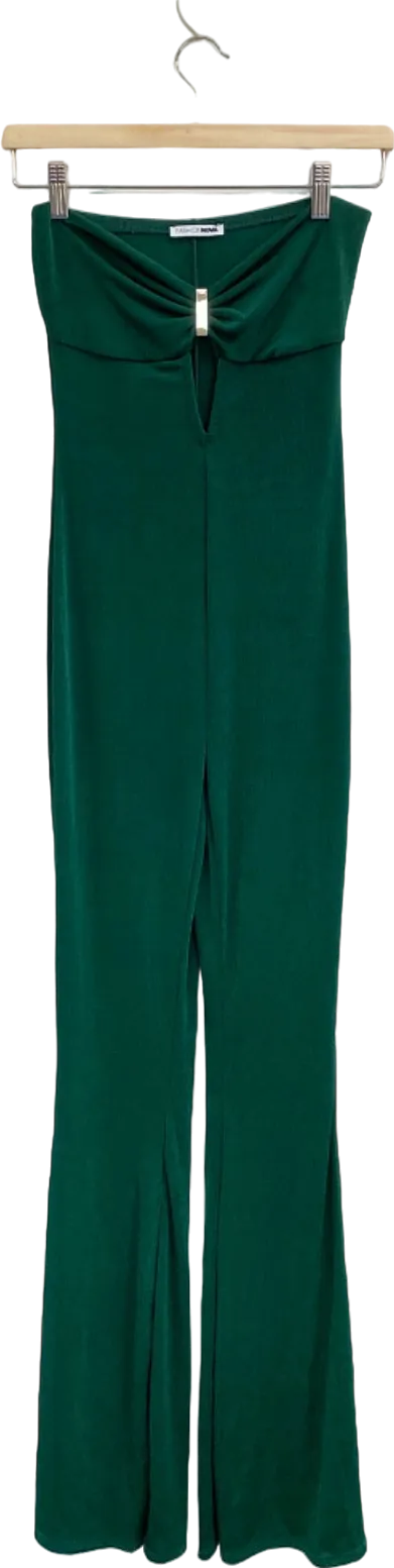 Fashion Nova Green Knot Front Flared Trousers UK 8