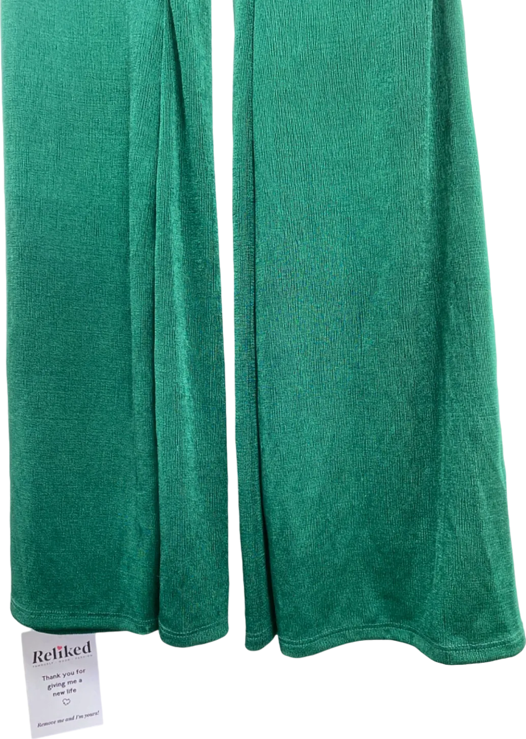 Fashion Nova Green Knot Front Flared Trousers UK 8