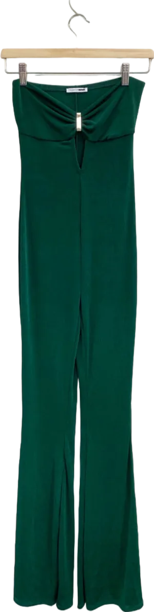 Fashion Nova Green Knot Front Flared Trousers UK 8