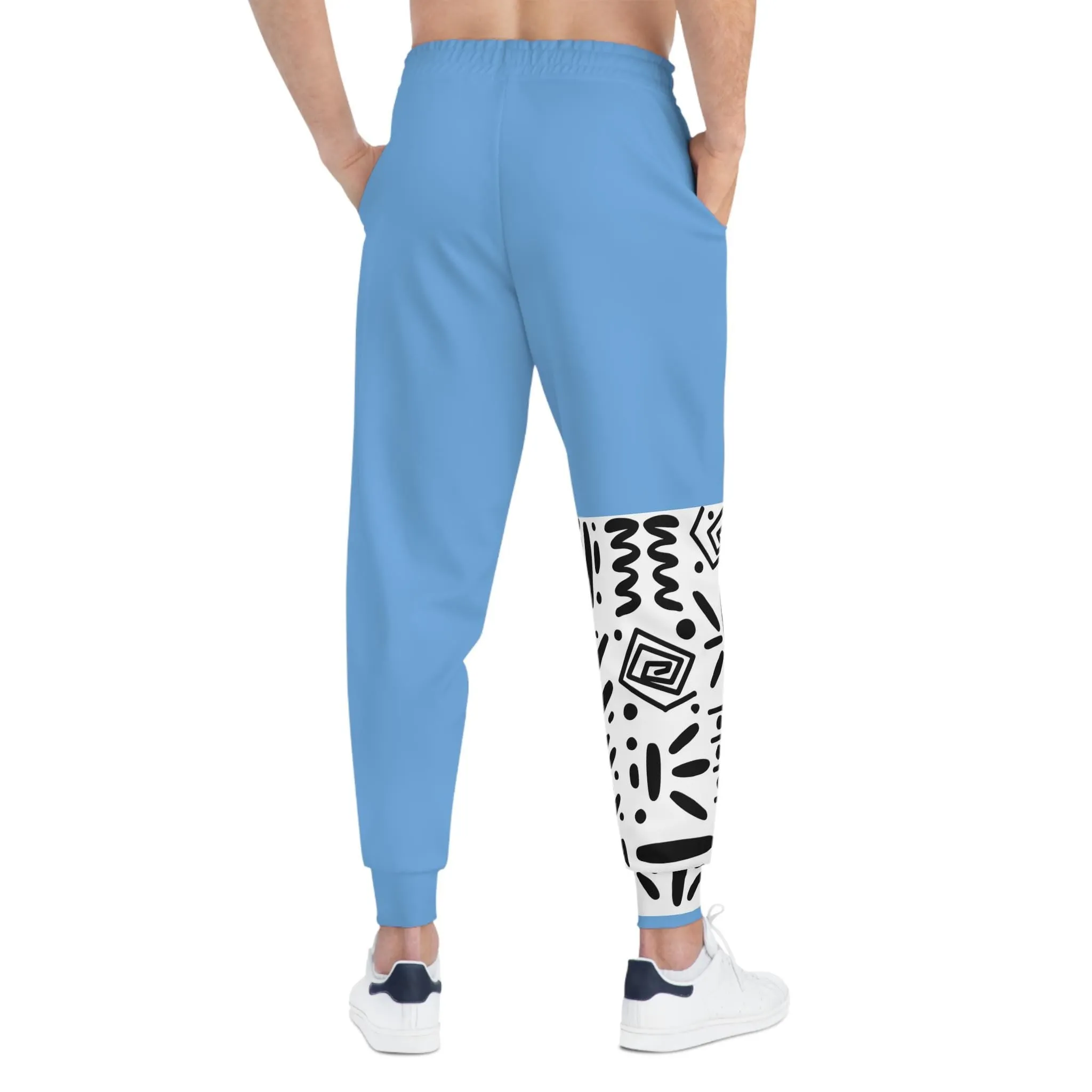 Handcrafted Afro Music Cartoon Art Athletic Joggers - Music Lover Gift