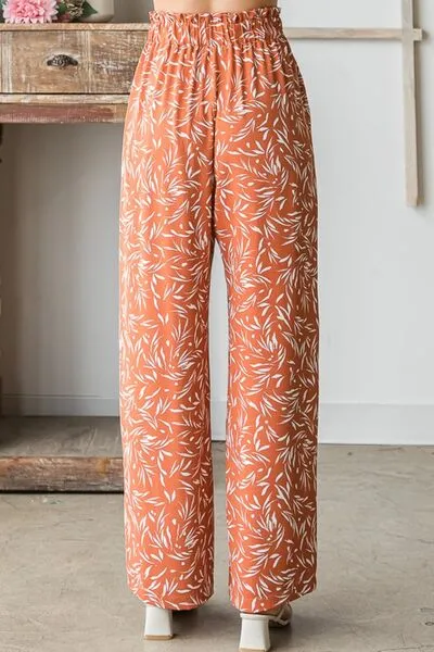 Heimish Printed Tied Straight Casual Pants