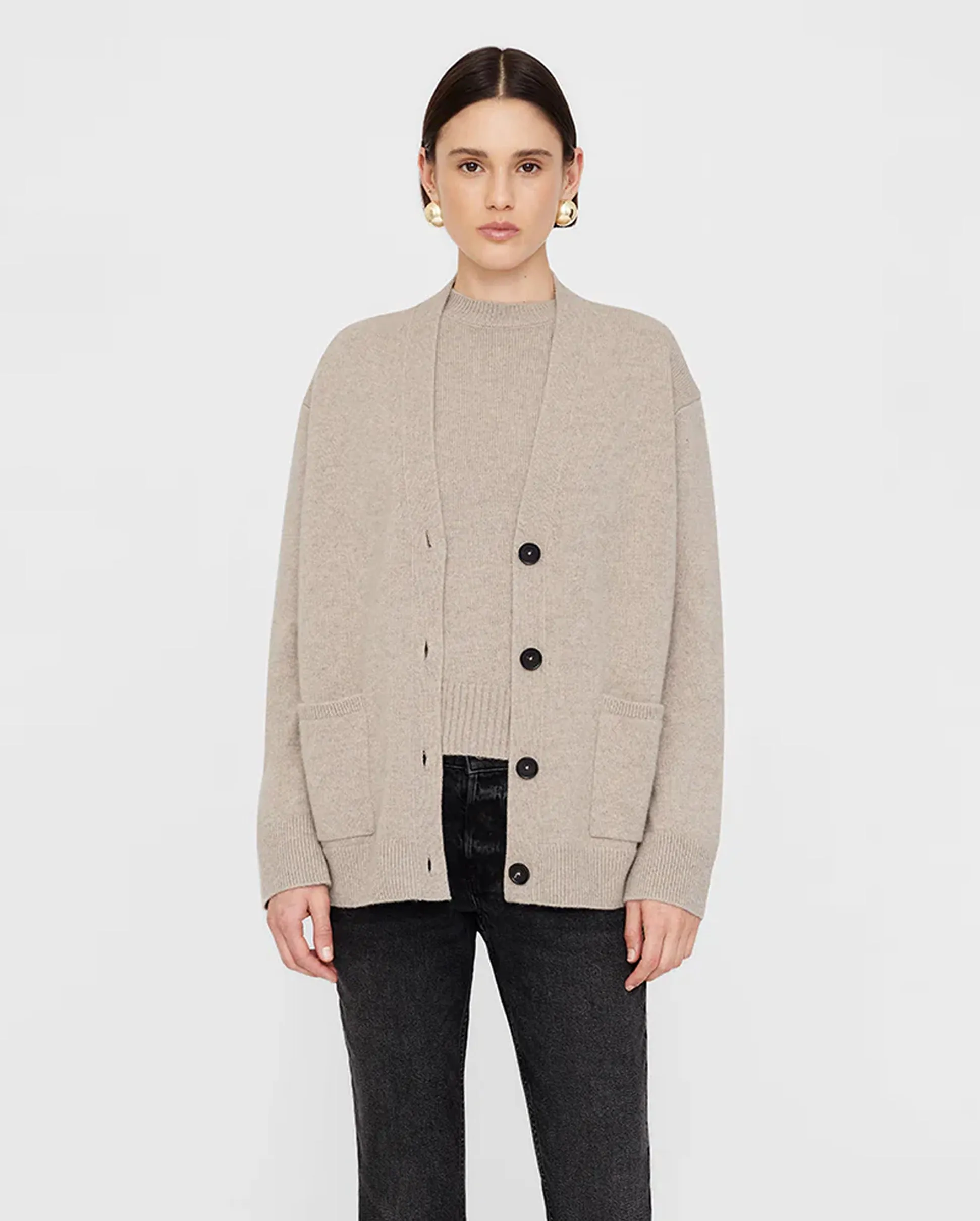 JACKSON CASHMERE CARDIGAN / BROWN