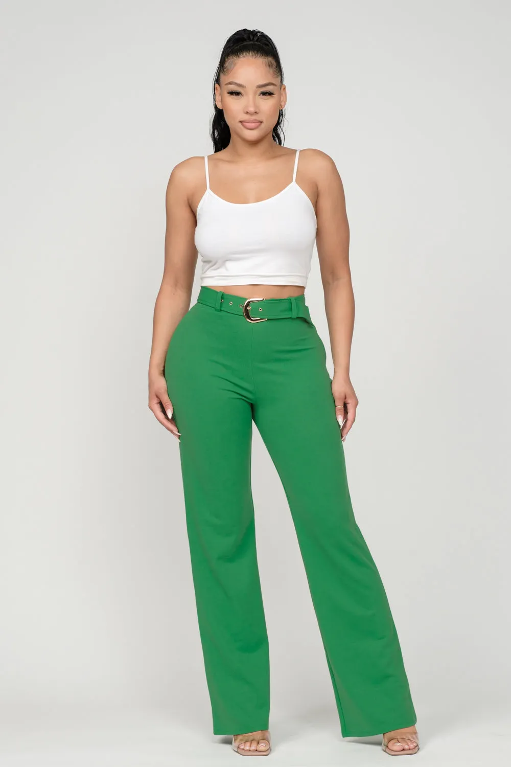 Jade Belted Straight Leg Pants