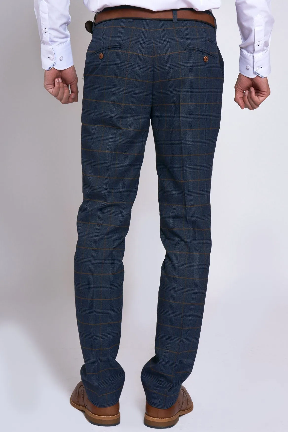 Jenson Navy Check Trousers