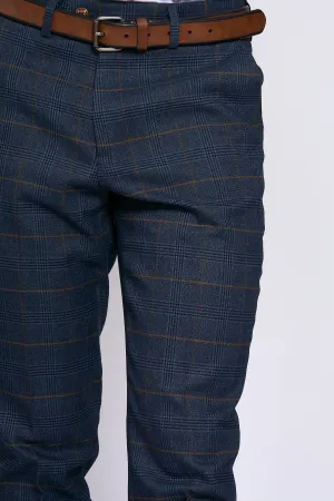 Jenson Navy Check Trousers