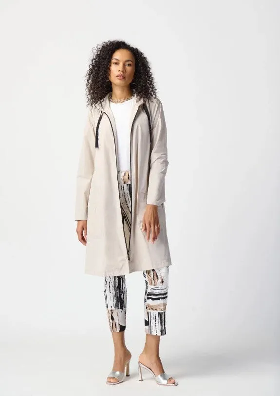 Joseph Ribkoff Moonstone Hooded Zip Front Trapeze Coat 241068