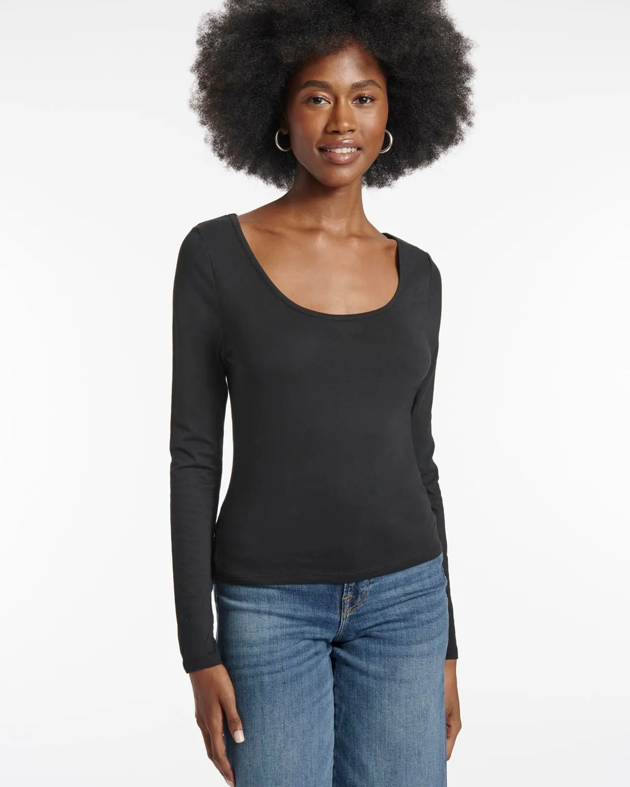 Kaia Long Sleeve Reversible Scoop Neck Tee