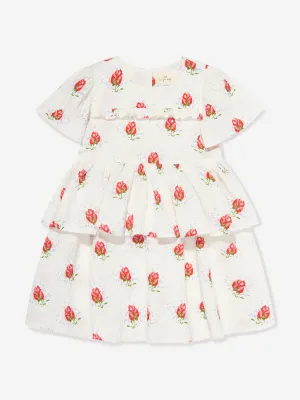 Konges Sløjd Girls Vita Rosa Elin Frill Dress in Multicolour