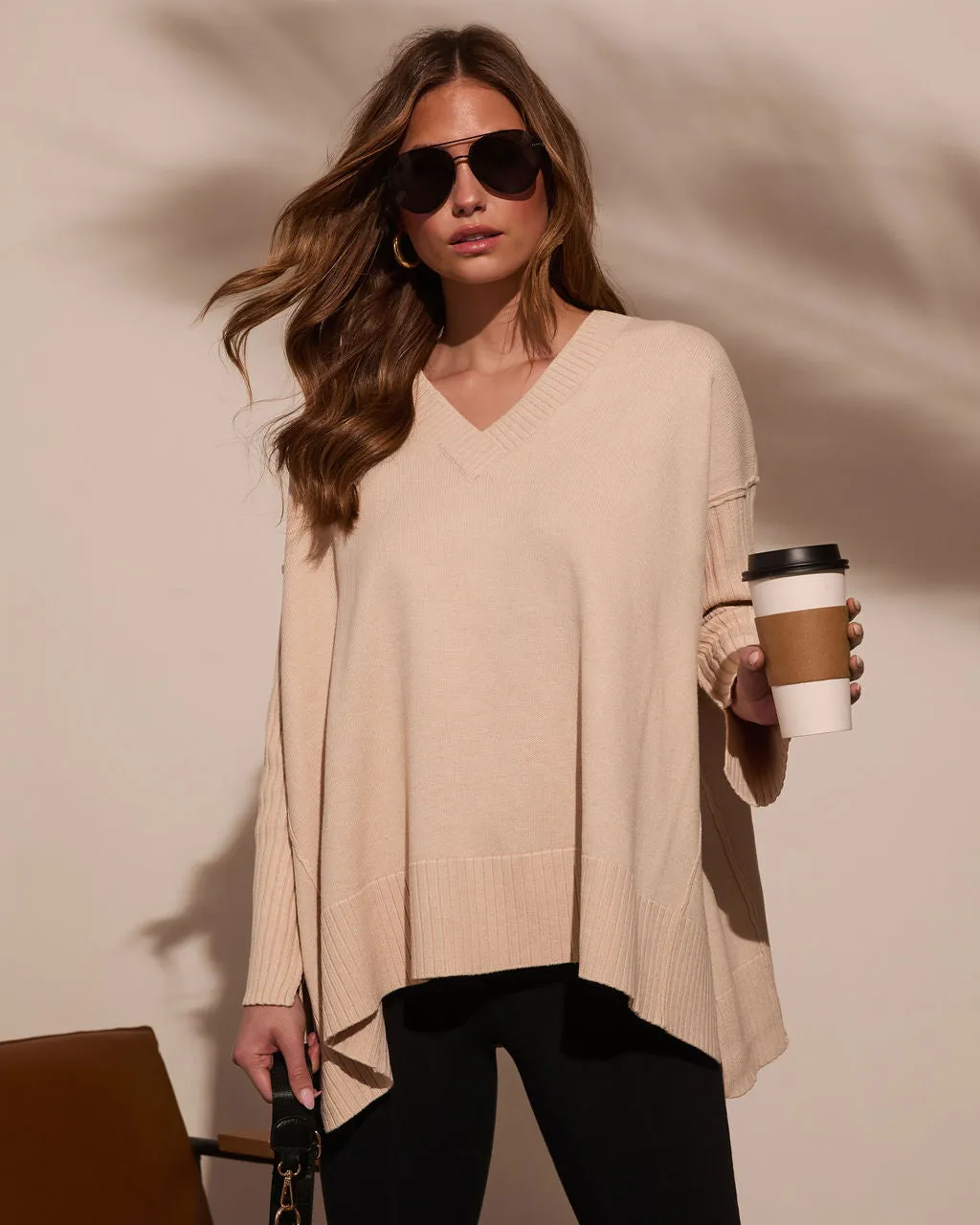 Lela Slouchy V Neck Sweater