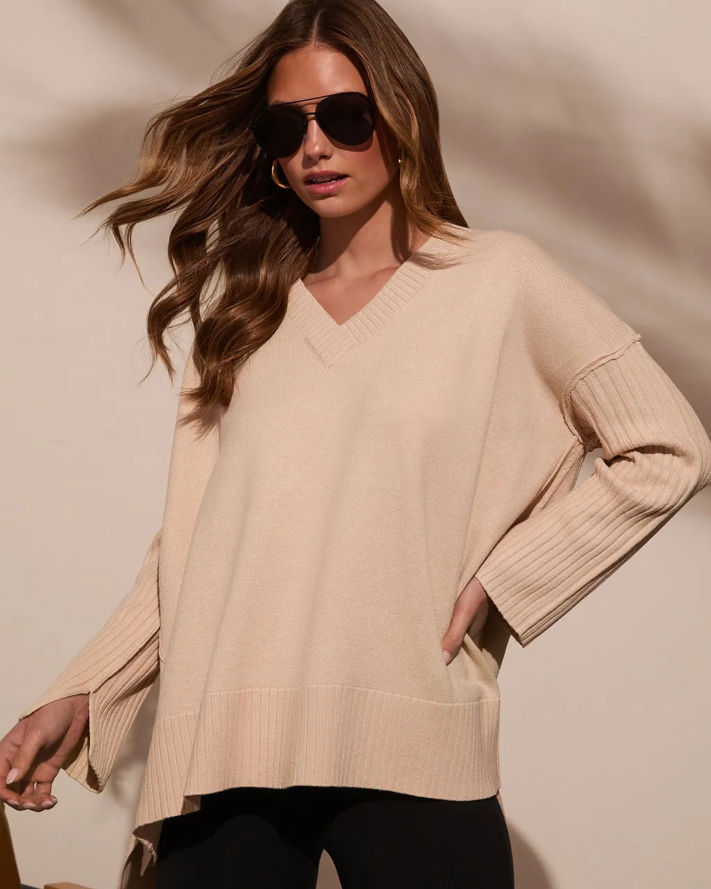 Lela Slouchy V Neck Sweater