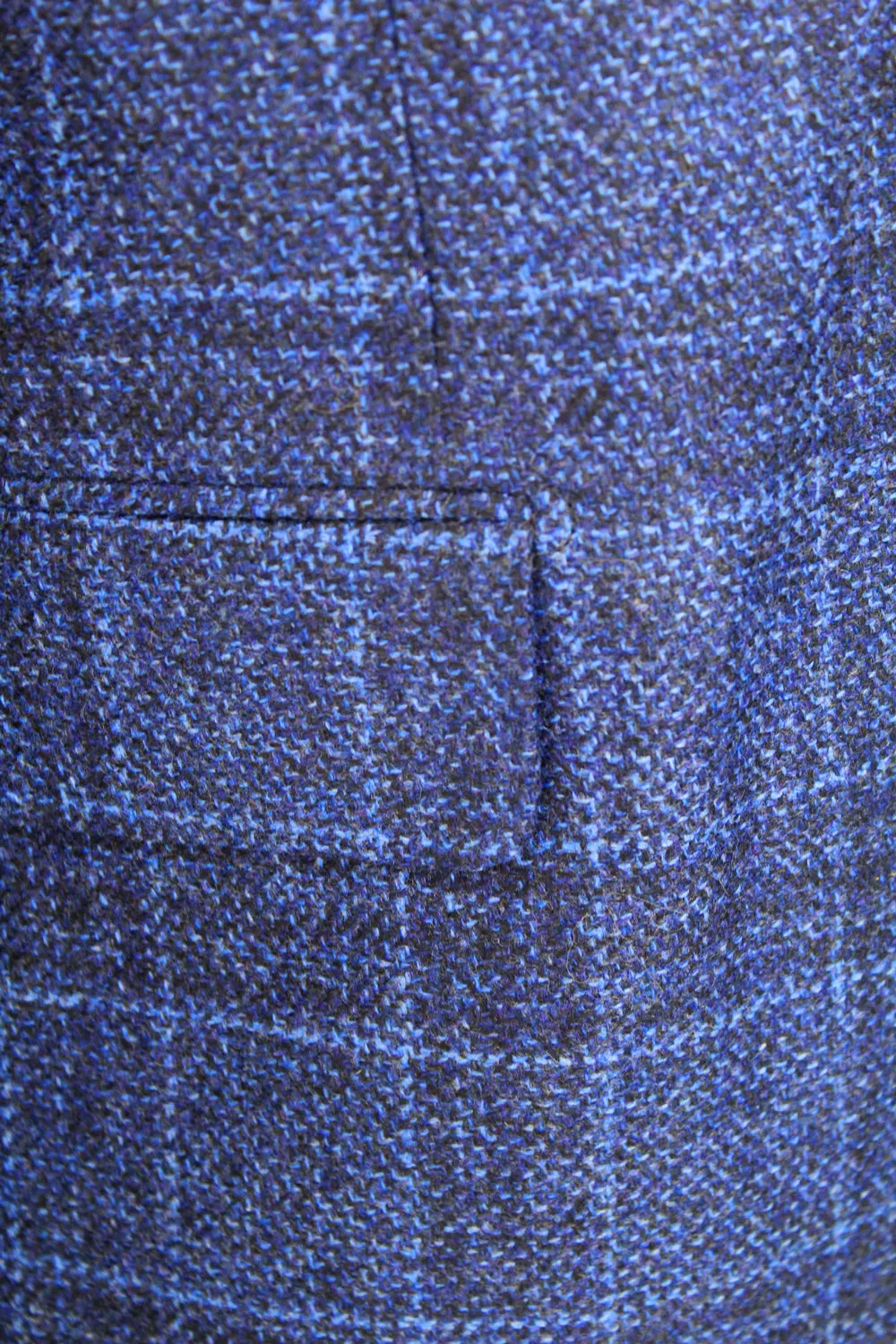 Light Navy Check Cashmere Sport Coat