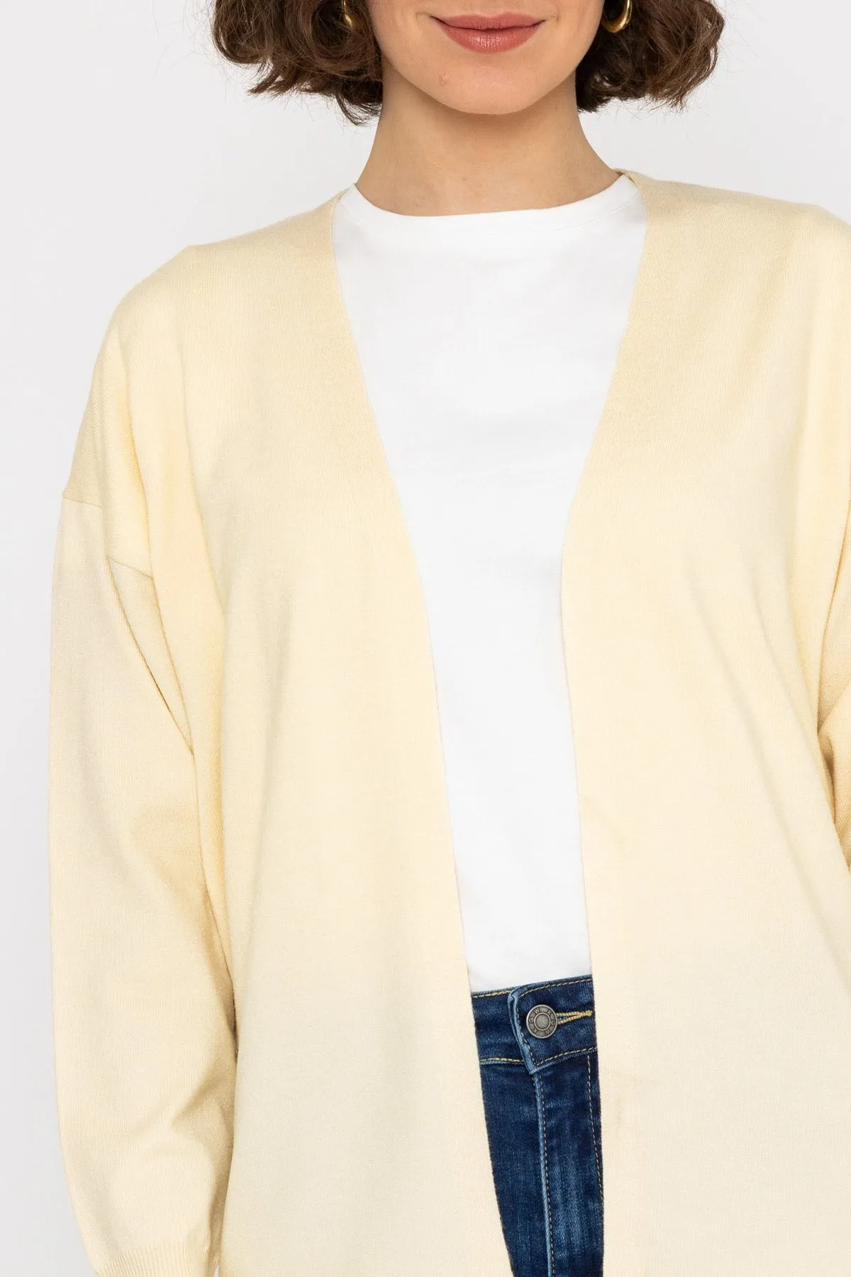 Long Line Cardigan in Cream