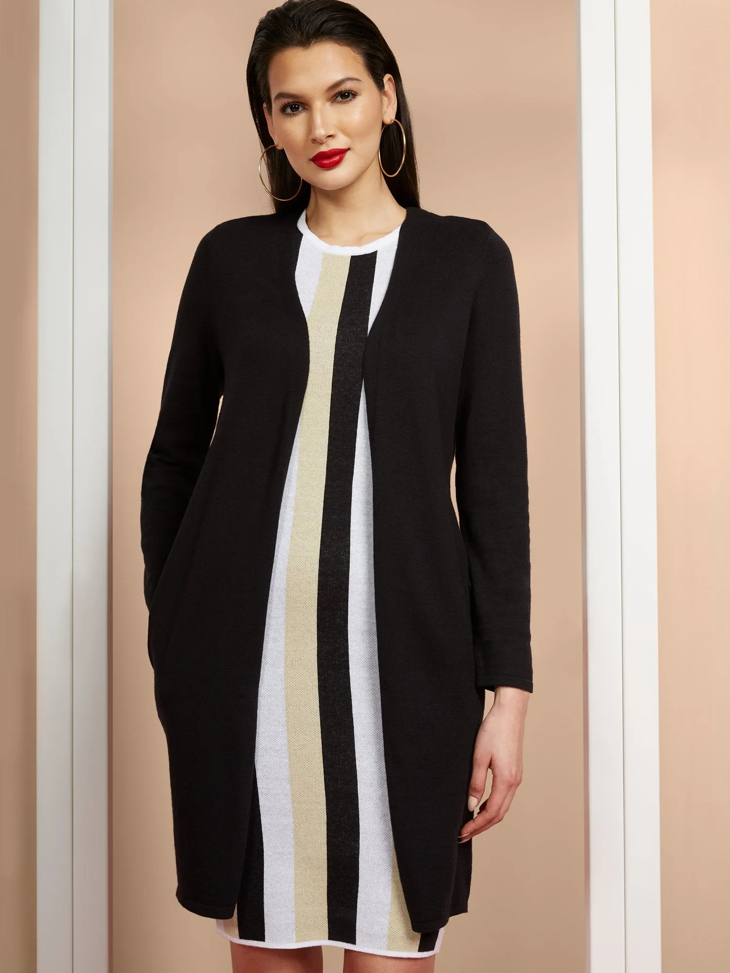 Long-Sleeve Open Duster