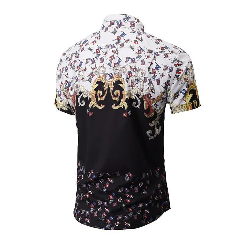 Men Casual Shirt Printed Single Breasted Casual Shirts