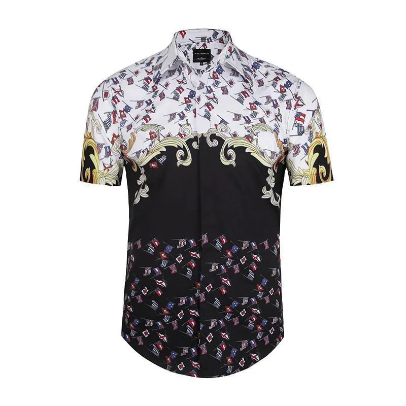 Men Casual Shirt Printed Single Breasted Casual Shirts