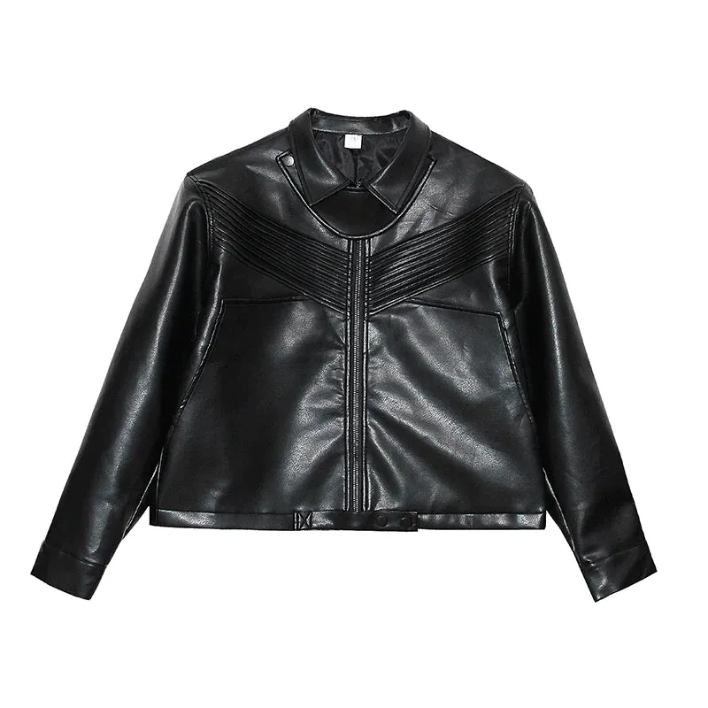 Metro Chic Faux Leather Jacket