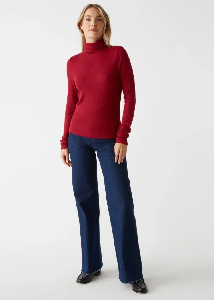 Michael Stars Tara Crop Turtleneck- Lava ***FINAL SALE***