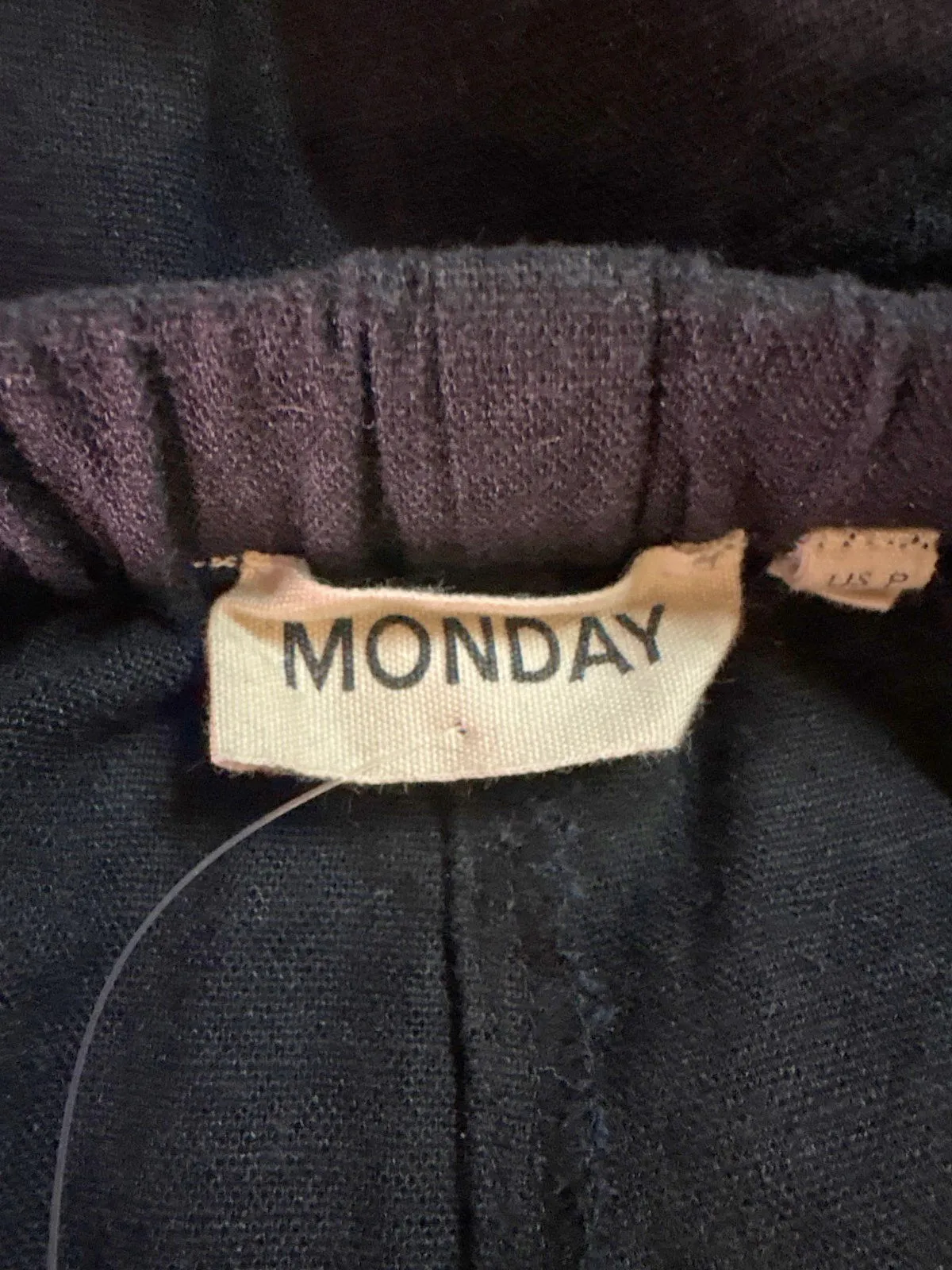 Monday Black Linen Blend Trousers UK P