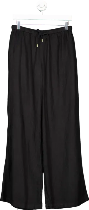 Monday Black Linen Blend Trousers UK P