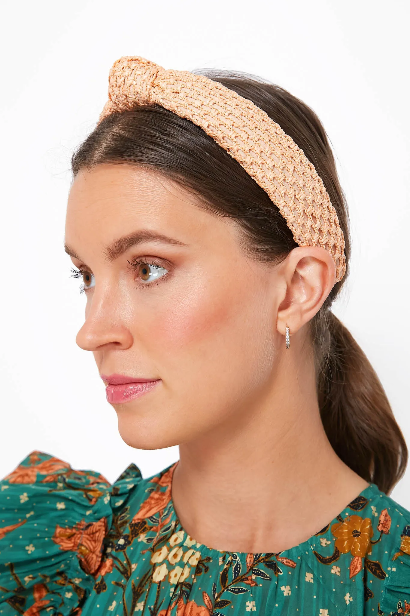 Natural Raffia Slim Knotted Headband