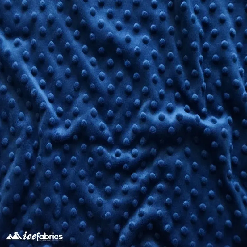 Navy Blue Minky Dot Fabric