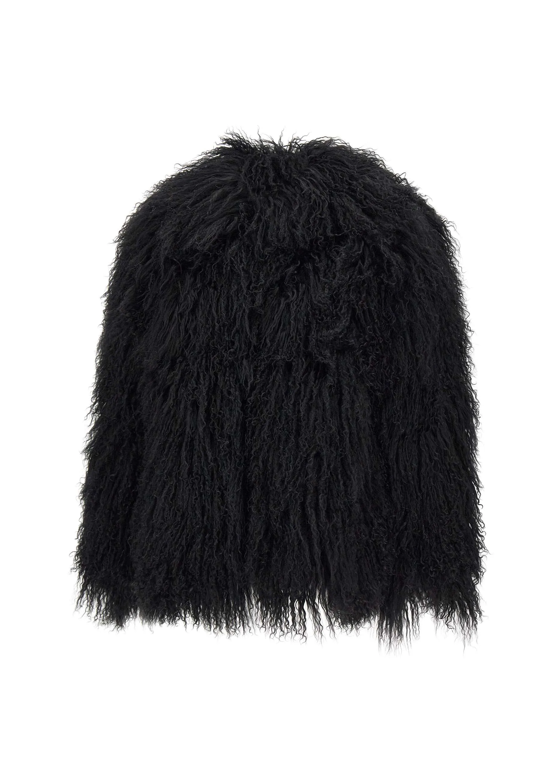 Oversized Black Lamb Fur Coat