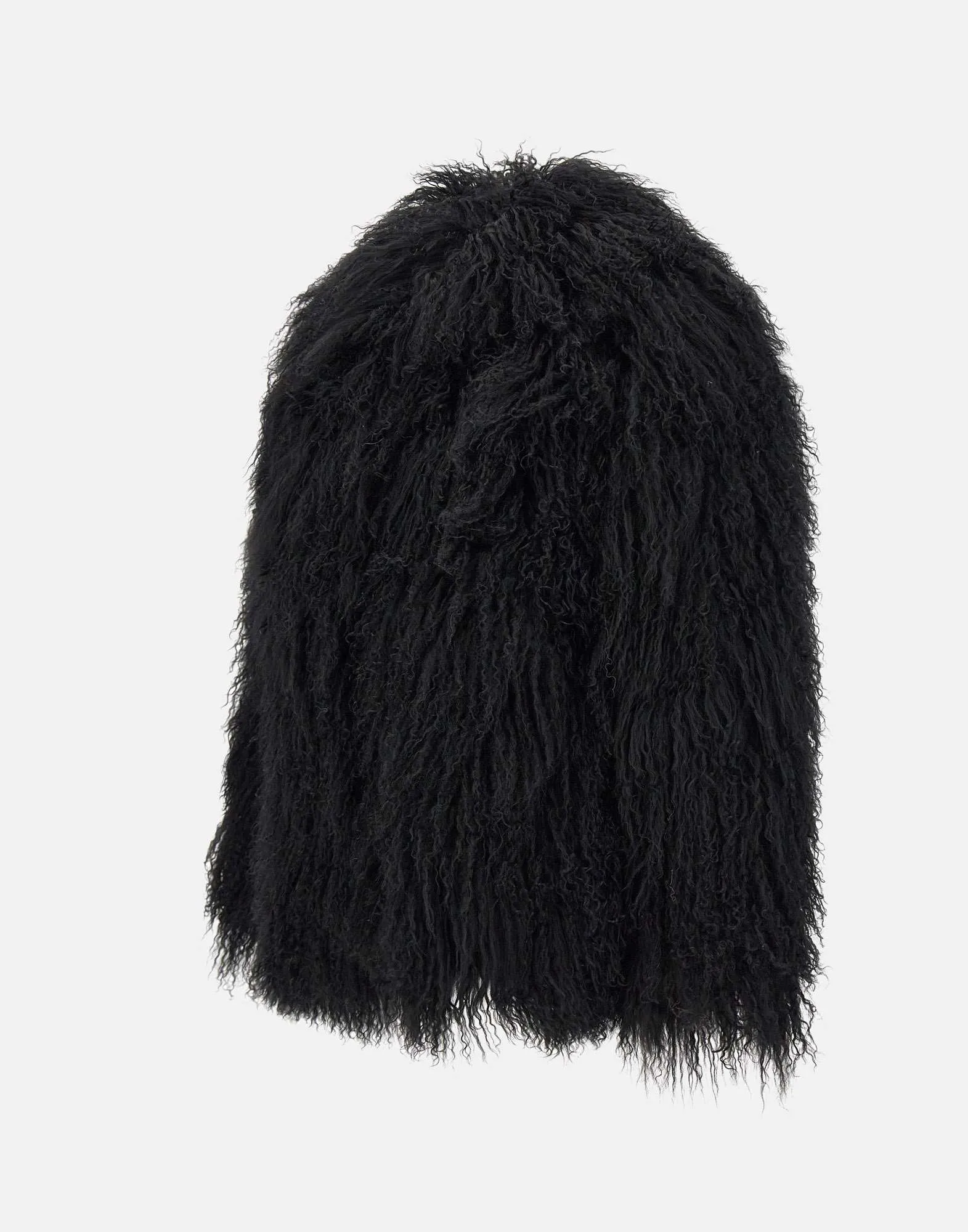 Oversized Black Lamb Fur Coat