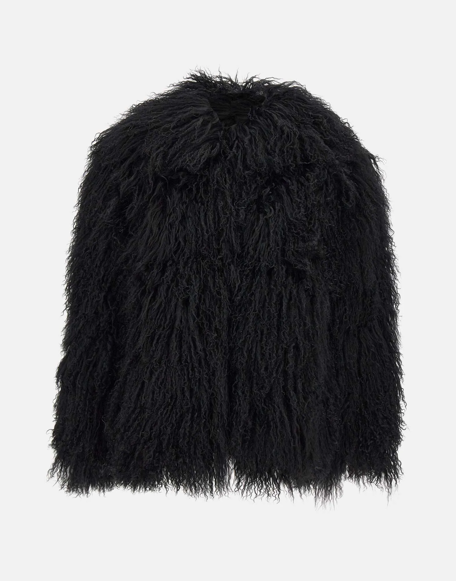 Oversized Black Lamb Fur Coat