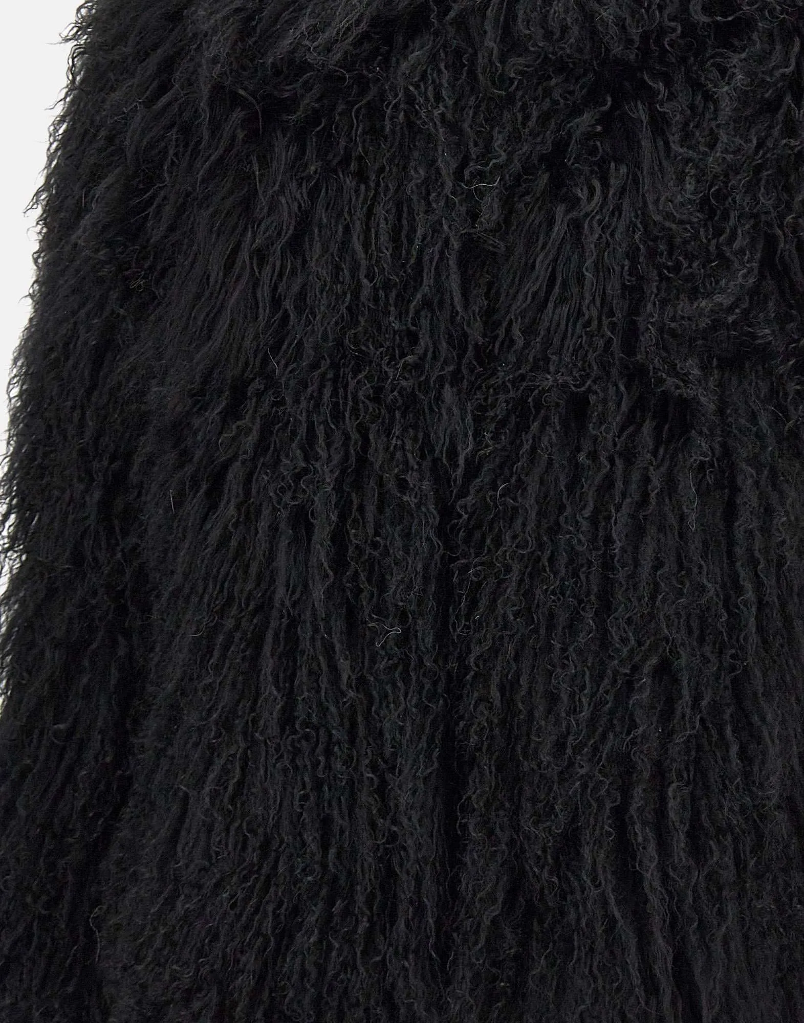 Oversized Black Lamb Fur Coat