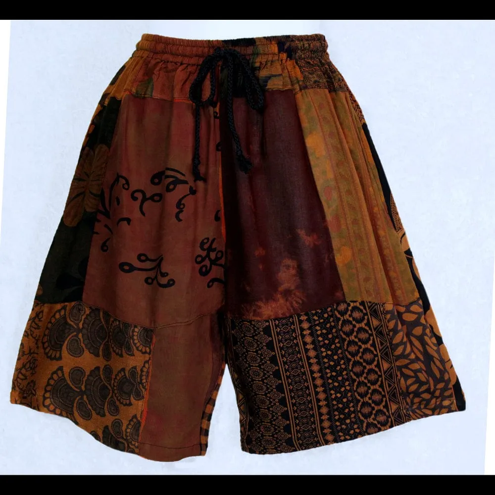 Patchwork Shorts (Brown)